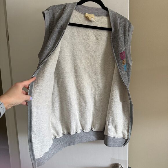 AEROSMITH 1986 Vintage Concert Tour Sweatshirt Sleeveless Merch Zip Gray Large - Picture 8 of 12